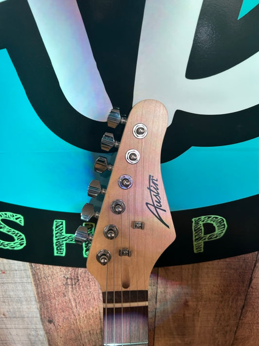 Austin Classic Double Cutaway Strat, Blue