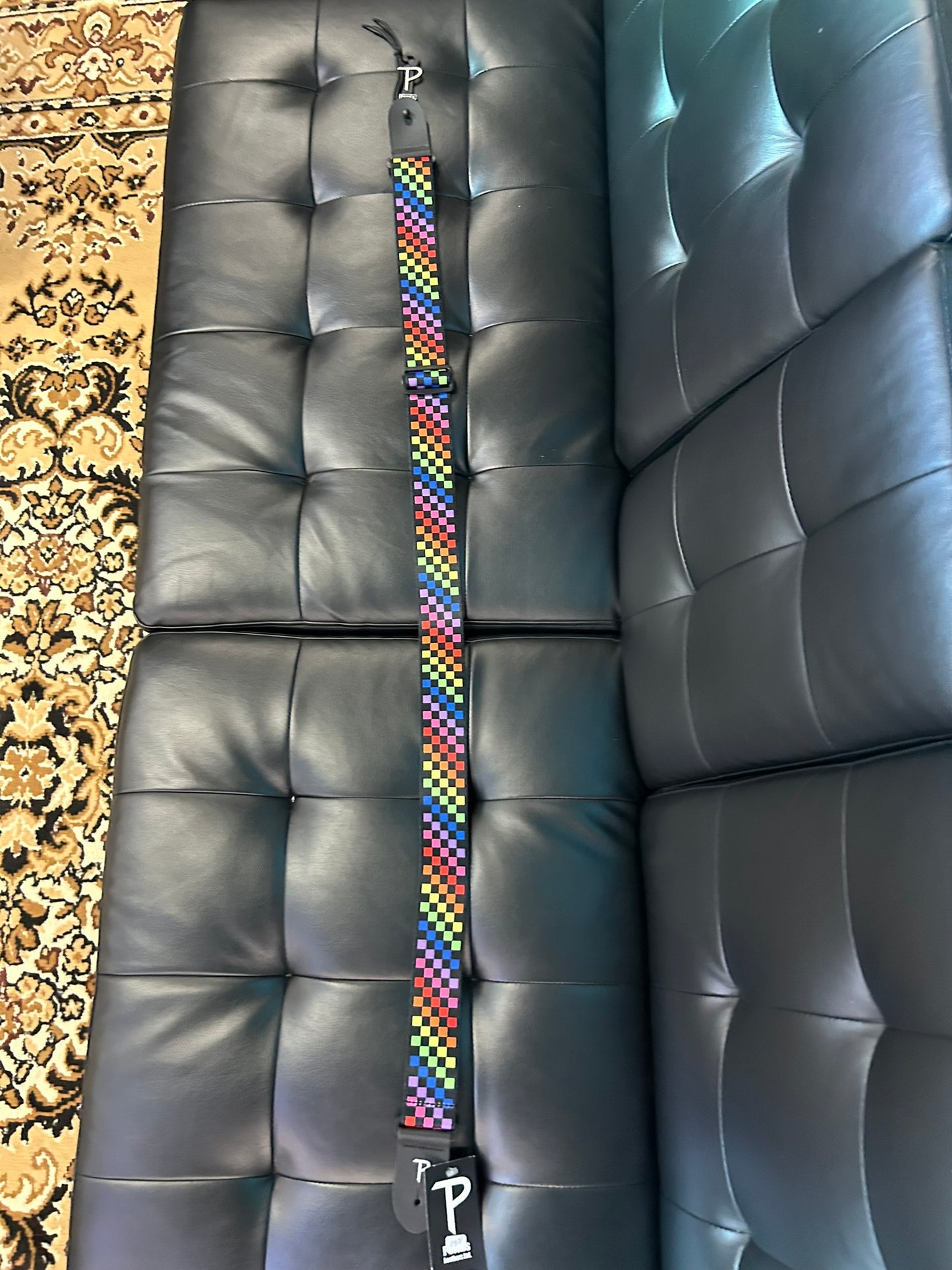 Perri's Premium Rainbow Checkerboard Guitar Strap