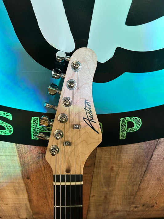 Austin Tele Black with Orange Pickgaurd