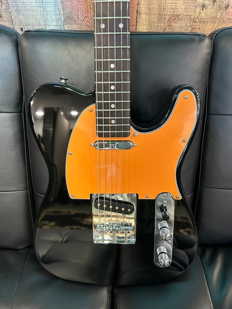 Austin Tele Black with Orange Pickgaurd