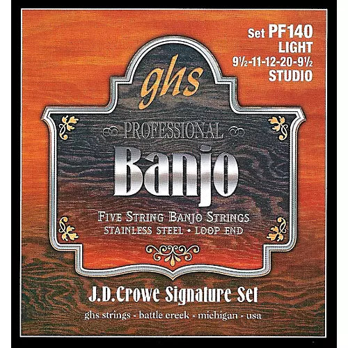 GHS J.D. Crowe Signature PF140 STUDIO 5-String Banjo Light Strings