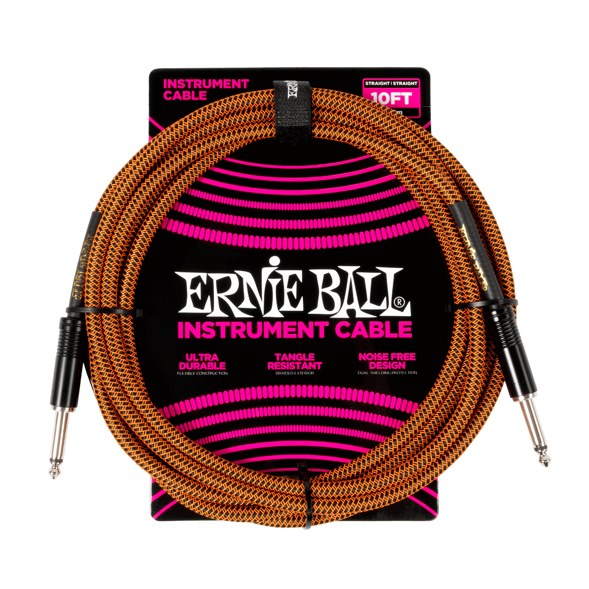 Ernie Ball 10ft Instrument Cable Pumpkin Pie