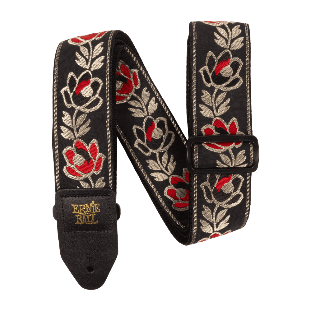 CLASSIC JACQUARD GUITAR STRAP/BASS STRAP - NOBLE ROSE