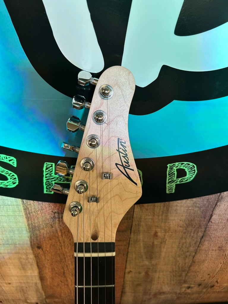 Austin Tele Black with Orange Pickgaurd