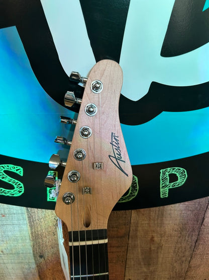 Austin Strat Black with Black Pickgaurd