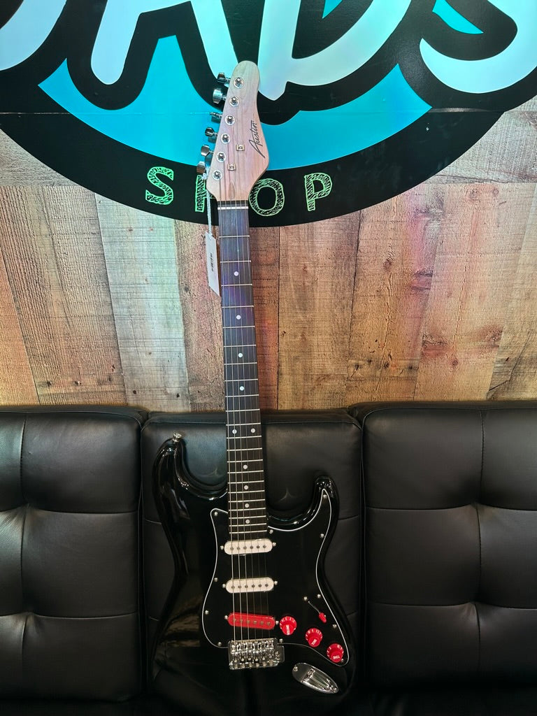 Austin Strat Black with Black Pickgaurd