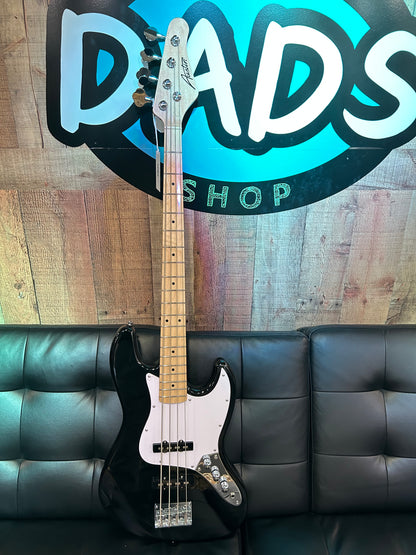 Austin Classic Double Cutaway Bass, Black