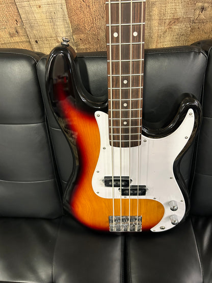 Austin Classic Double Cutaway Bass, Sunburst