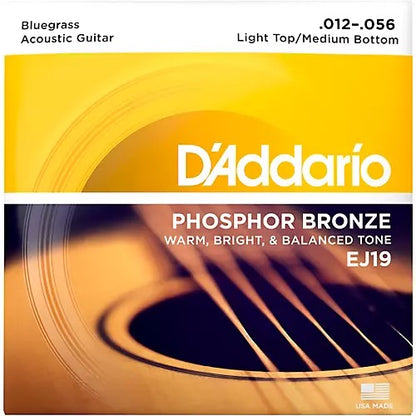D'Addario EJ19 Phosphor Bronze Bluegrass Medium Light Acoustic Guitar Strings