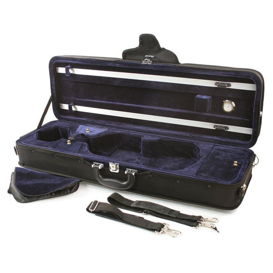 Knilling Embassy Violin Case, Oblong Shape with Storm Flaps, Fits 4/4 Size Violins
