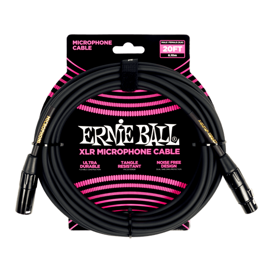 Ernie Ball 6388 Classic XLR Microphone Cable 20 ft - Black