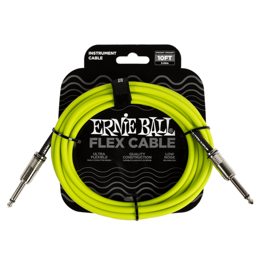 Ernie Ball 6414 Flex Instrument Cable 10 ft - Green