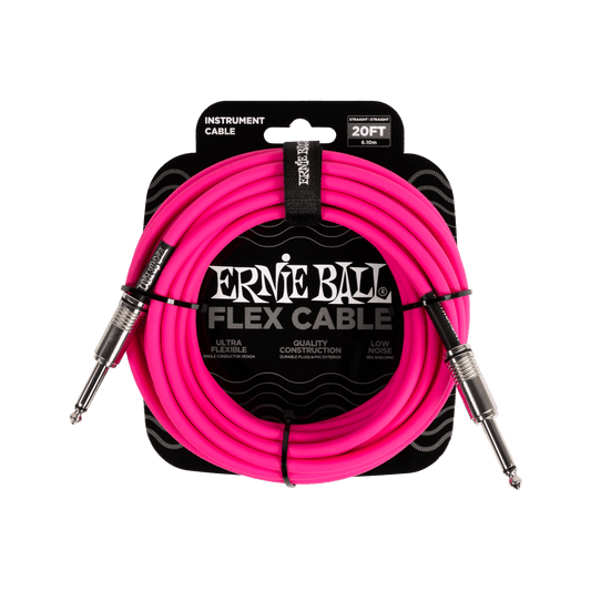 Ernie Ball 6418 Flex Instrument Cable 20 ft - Pink