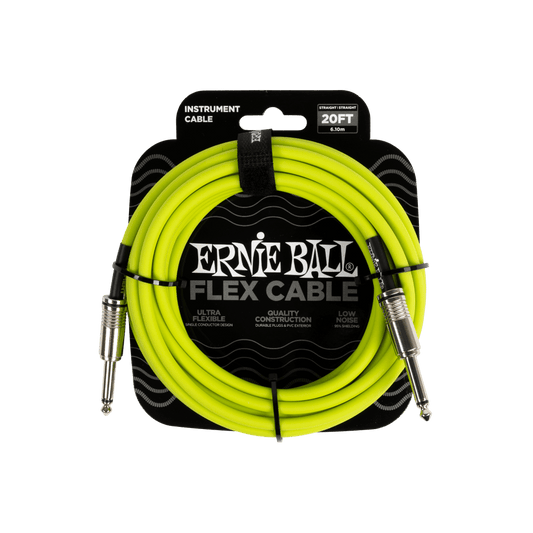 Ernie Ball 6419 Flex Instrument Cable 20 ft - Green