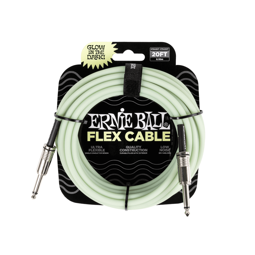 Ernie Ball Flex Instrument Cable - Glow In The Dark - 20ft
