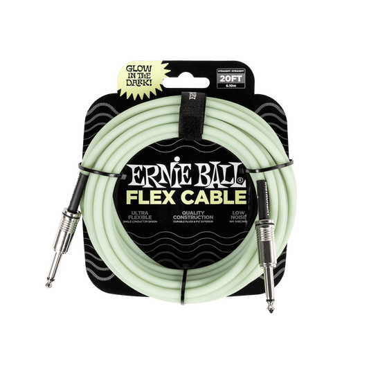 Ernie Ball Flex Instrument Cable - Glow In The Dark - 20ft