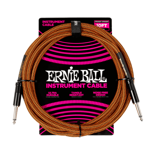 Ernie Ball 10ft Instrument Cable Pumpkin Pie
