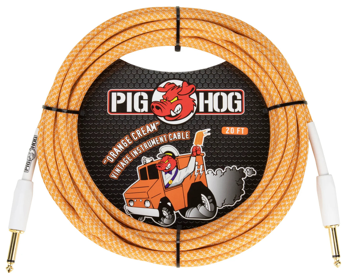 PIG HOG Orange Creme 2.0 Instrument Cable, 20ft