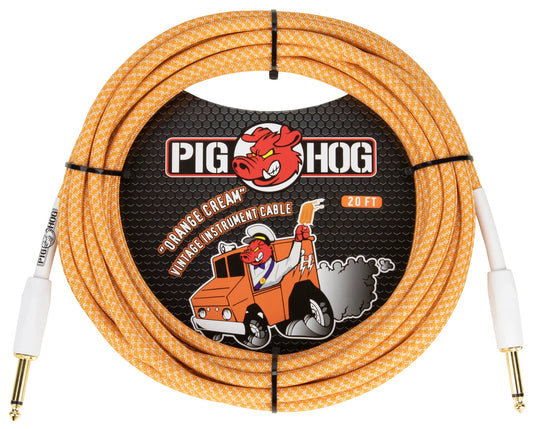 PIG HOG Orange Creme 2.0 Instrument Cable, 20ft