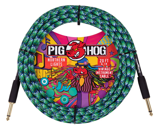 PIG HOG Northern Lights Instrument Cable, 20ft