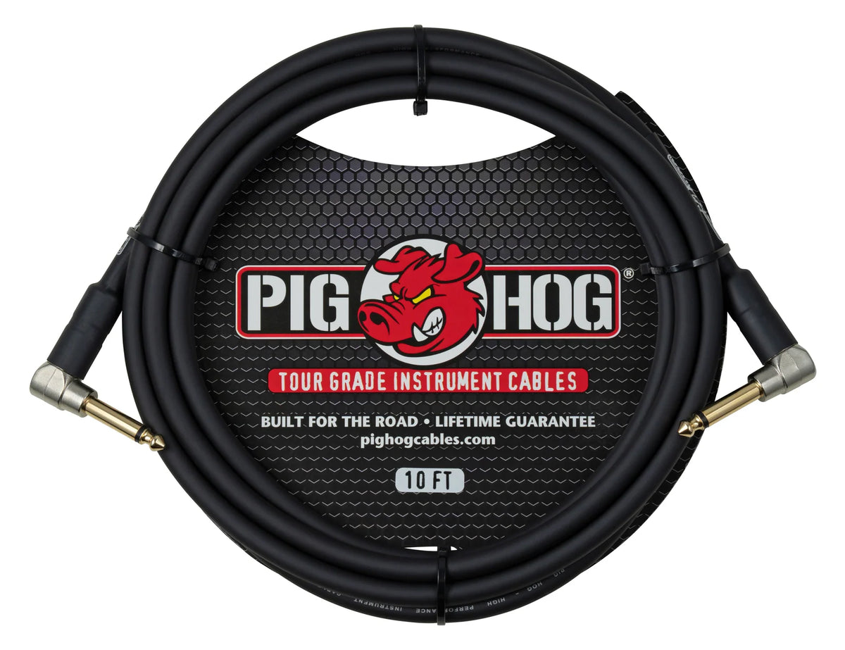 Pig Hog 10ft Instrument Cable, RT ANGLE - RT ANGLE