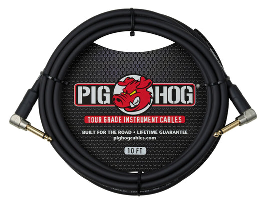 Pig Hog 10ft Instrument Cable, RT ANGLE - RT ANGLE