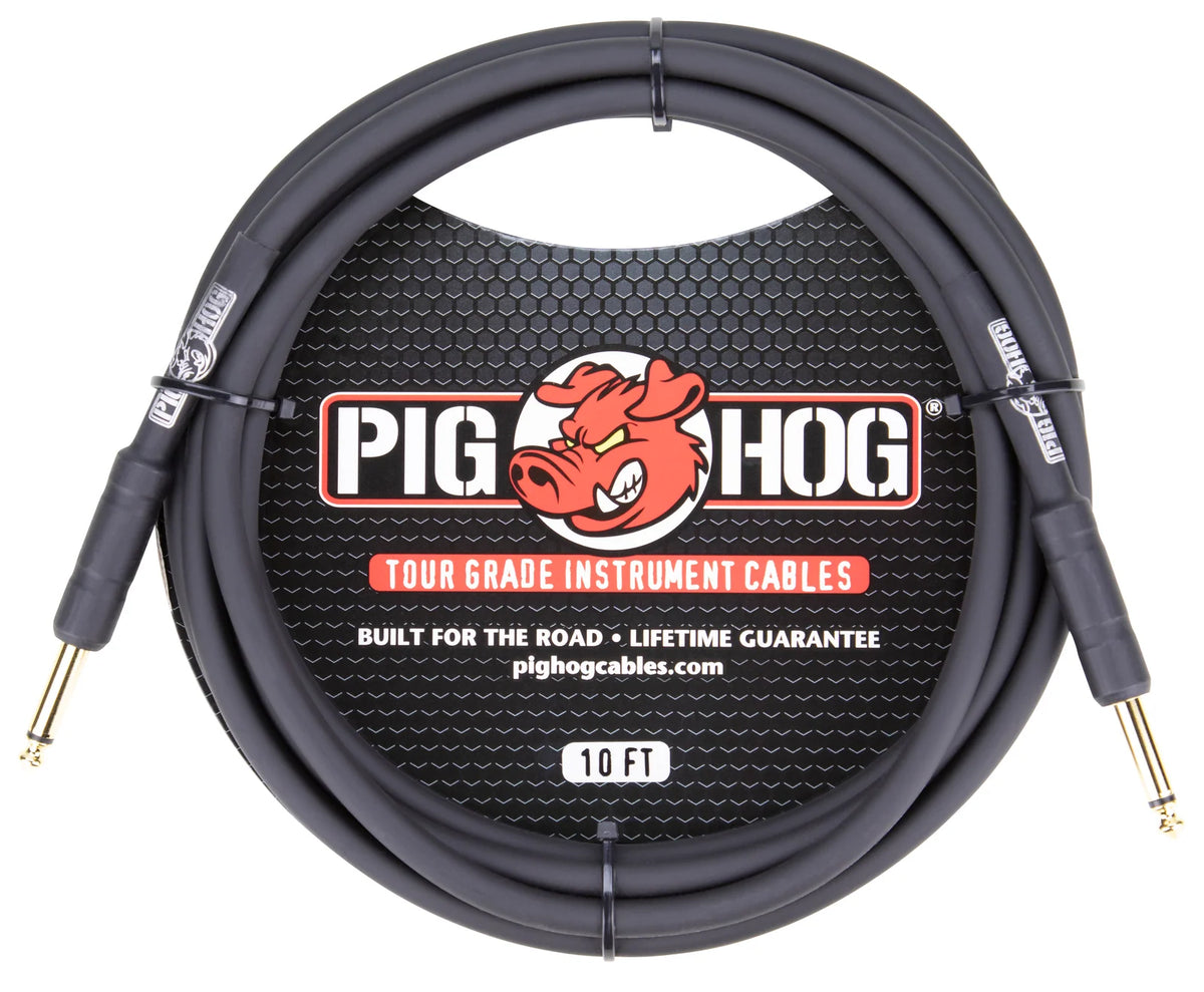 Pig Hog 10ft 1/4" Cable, STRAIGHT - STRAIGHT