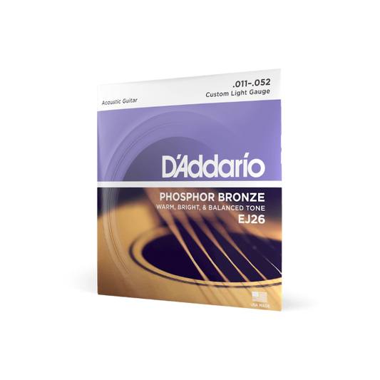 D'Addario EJ26 Phos Bronze Custom Light Guitar Strings 11-52