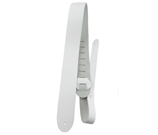White Basic Leather Guitar Strap