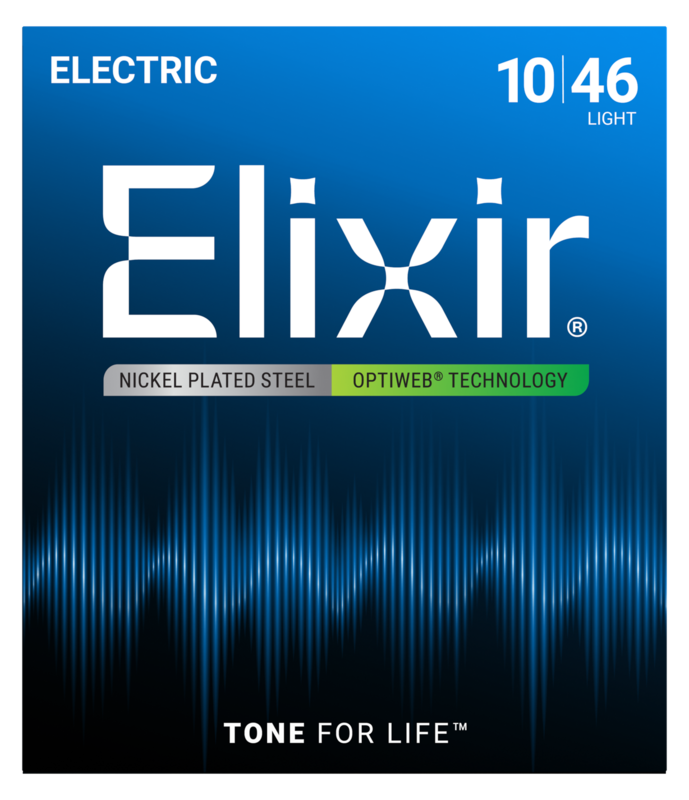Elixir Electric Guitar Strings, OPTIWEB, Light (.010-.046)