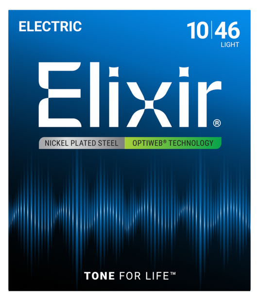 Elixir Electric Guitar Strings, OPTIWEB, Light (.010-.046)