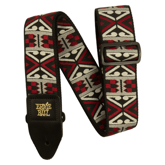 CLASSIC JACQUARD GUITAR STRAP/BASS STRAP - PRIMAL RED