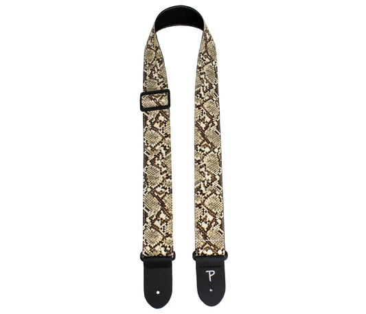 Brown Faux Snake Skin Guitar Strap with Triglide