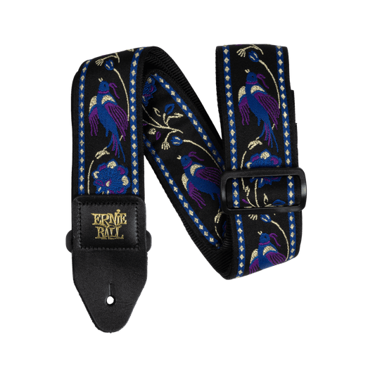 CLASSIC JACQUARD GUITAR STRAP/BASS STRAP - PURPLE PLEASANT PHEASANT