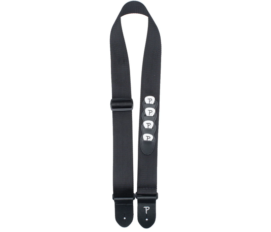 Black Nylon Strap with Leather Pick Pocket