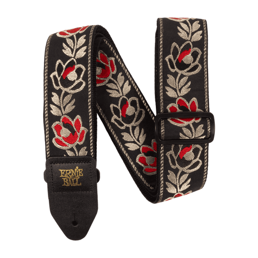 CLASSIC JACQUARD GUITAR STRAP/BASS STRAP - NOBLE ROSE