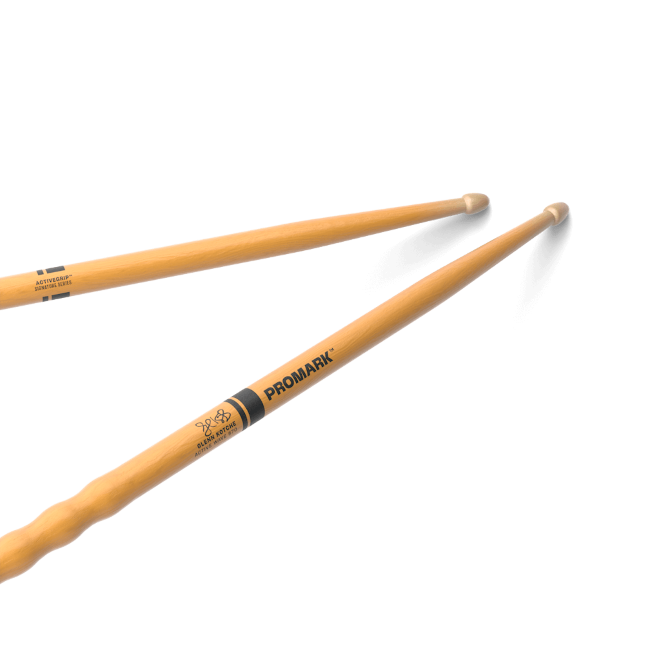 Glenn Kotche Active Wave ActiveGrip Clear Hickory Drumstick, Wood Tip