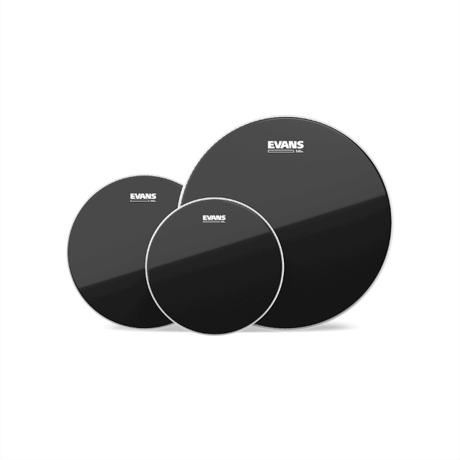 EVANS Black Chrome Tom Pack, Standard (12 inch, 13 inch, 16 inch)